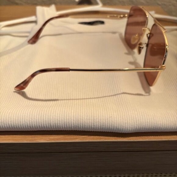 Banbe Aviator Sunglasses Gold Brownish Gold Lens - Picture 12 of 14